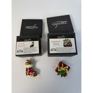 Zanzibar Enamel Christmas Hinged Trinket Boxes Camden Town Land Hessen Lot